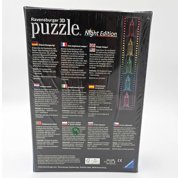 Ravensburger 3D Puzzle Night Edition 216 pieces Empire State Building - Picture 2 of 3